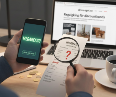 granskar kvitto och kollar upp rabattkoder onlie för att hitta bästa pris granskar kvitto och kollar upp rabattkoder onlie för att hitta bästa pris